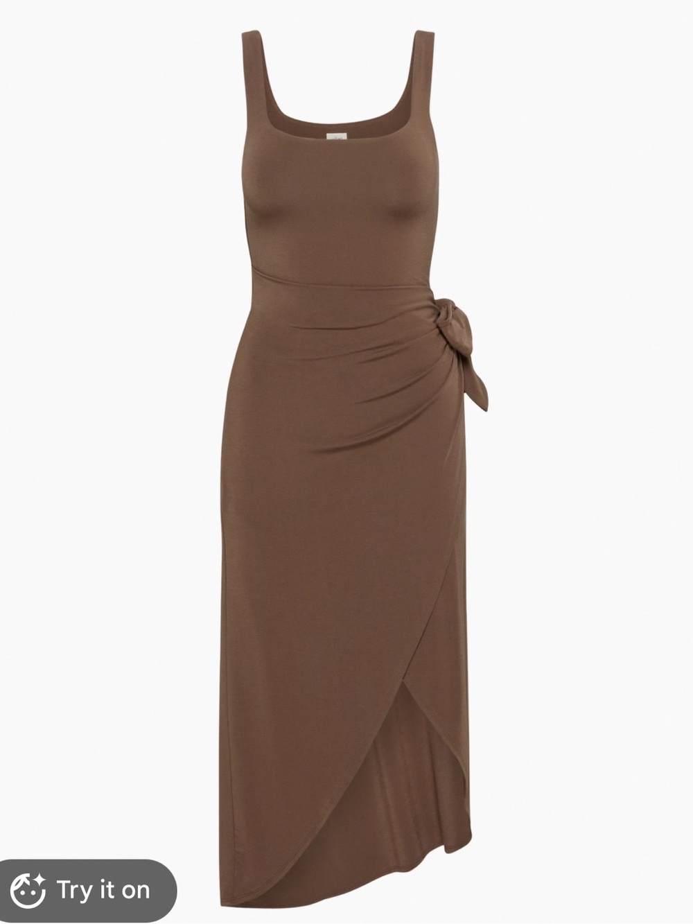 Aritizia Wilfred Saturn Lyocell Tencel Wrap Taupe Brown Dress. S